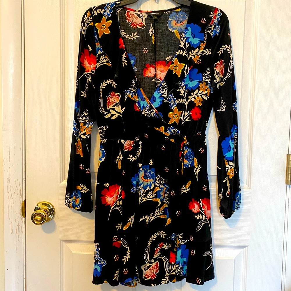 Indigo Floral long sleeve Dress